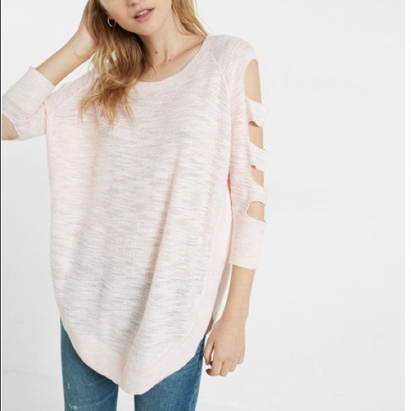 Express Sweaters - Express TAN Cutout Sweater